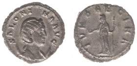 Salonina - AR Antoninianus (Rome AD 257-258,3.85 g) - Diademed and draped bust right on crescent / IVNO REGINA Juno standing left holding patera and s...
