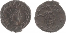 Tetricus II (271-274) - AE Antoninianus (Trier AD 274, 2.86 g) - C PIV ESV TETRICVS CAES Radiate and draped bust left / SPES AVGG Spes walking left, h...