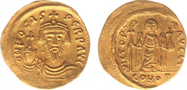 Phocas (602-610) - AV Solidus (Constantinople, 4.34 g) - Draped and cuirassed bu...