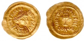 Heraclius (610-641) - AV Tremissis (Constantinople AD 610-613, 1.52 g) - Diademed, draped and cuirassed bust right / Cross potent (S. 786) - good VF