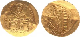 Alexius I (1081-1118) - AV Hyperpyron (Constantinople, post-reform coinage AD 1092-1118, 4.19 g) - Christ, nimbate, seated facing on throne, raising h...