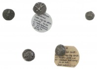 Greek / Hellenistic coinage - A small lot with ancient Greek silver: an AR Drachm of Euboia/Chalkis (Hera/eagle), an AR Drachm of Iona/Ephesos (bee/st...
