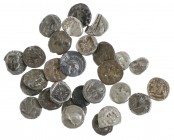Greek / Hellenistic coinage - A lot with c. 28 Greek AR Obols, several era's and mints, nice for study, several grades