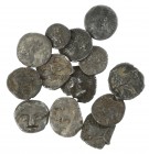 Greek / Hellenistic coinage - A small collection of 13 AR Greek Obols including c. 8 x Pisidia (Selge, Gorgoneion) in F to a.VF