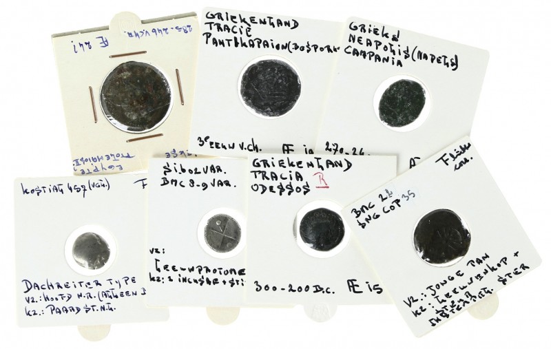 Greek / Hellenistic coinage - A lot with 7 ancient mainly Greek coins, mainly Th...