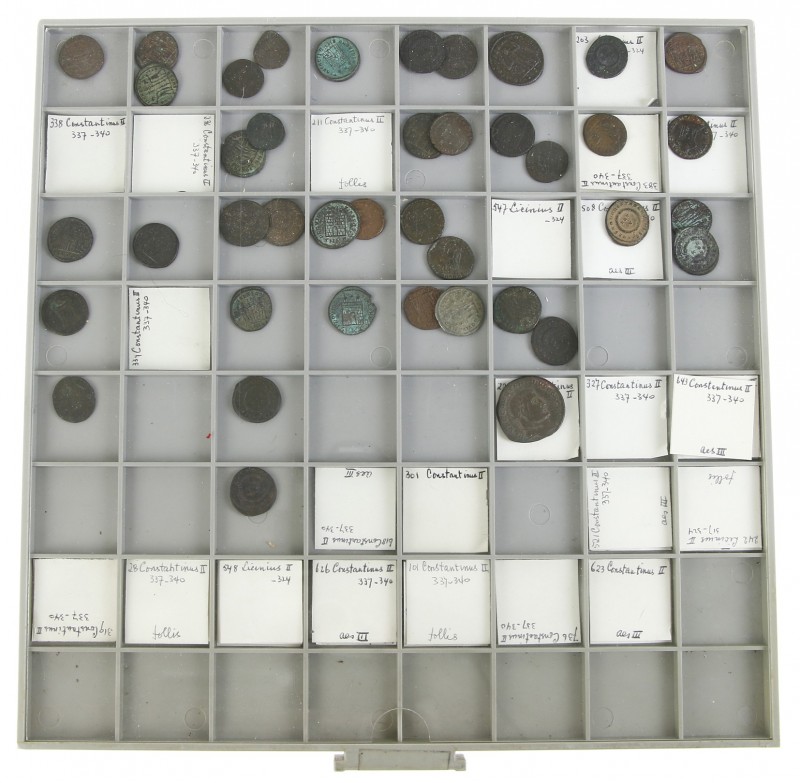 Roman coinage - A Lindnercassette with 10 trays (divided 8x8) with more than 340...