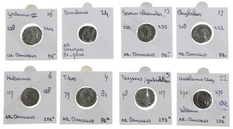 Roman coinage - A collection of Roman Denarii: Traianus (Victoria inscribing shi...