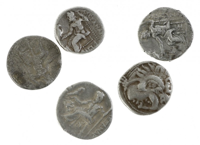 Roman coinage - A small lot with 5 x AR Drachm of Alexander III The Great, sever...