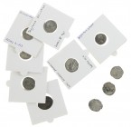 Roman coinage - A small collection of Roman coins: 9 Denarii (Sept. Severus, Sev. Alexander, Faustina Minor, Hadrianus etc.) and 1 Antoninianus (Carin...