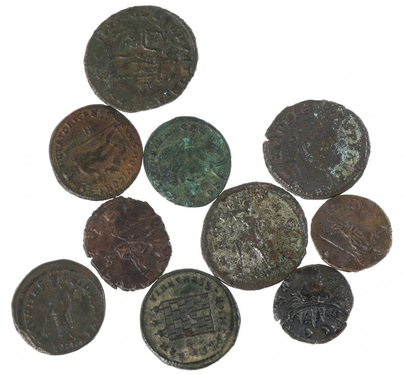 Roman coinage - A lot with Roman bronzes: Antoniniani (Probus and 3 x Gallic Tet...