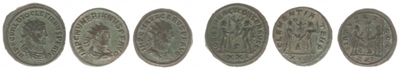Roman coinage - A small lot with Roman Antoniniani: Carus (BI Antoninianus (Anti...