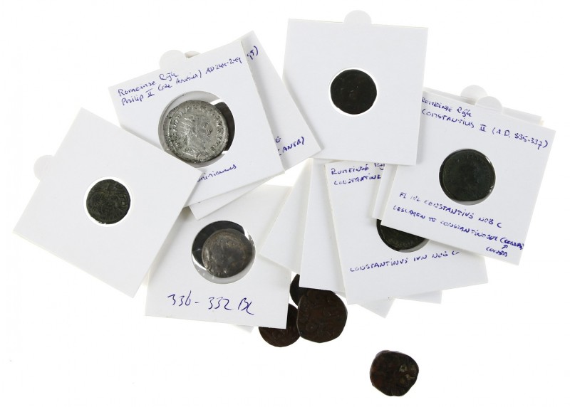 Roman coinage - A small collection of mainly Roman coins: an AR Antoninianus of ...