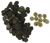 Roman coinage - A lot with more than 150 ancient small bronzes, mainly Roman, many Folles but also some Antoniniani and a few Asses, avg. in lower gra...