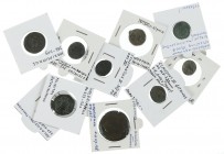 Roman coinage - A small lot of 10 Roman coins: a Tetradrachm of Maximianus and an AE Drachm of Hadrianus (both Alexandria), added 8 mainly small Folle...