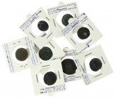 Roman coinage - A small lot with 4th century Roman Folles, mainly small modules but also a larger of Constantius Chlorus - totally 8 coins, several gr...