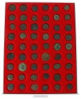 Roman coinage - A collection of c. 54 mainly Roman bronzes: Folles, Antoniniani, some others like a few Asses etc., most in poor condition, nice for s...