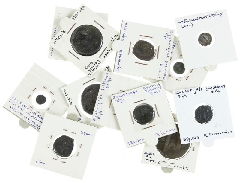 Byzantine coinage - A small lot of Byzantine bronze coins: 3 x Dekanummium, 3 x ...