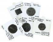 Eastern coinage - A small lot with ancient (Indo-)Scythian bronzes: 3 x AE Hexachalkon of Azes II (Arachosia), an AE Tetradrachm of Aspavarma (AD 5-35...