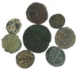 Eastern coinage - A lot with 8 Islamic and Middle East coins, all bronzes, several grades
