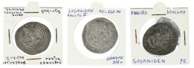 Eastern coinage - A small lot with 3 x AR Sassanid Drachms, all Khusro (II), several grades and mints