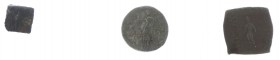 Eastern coinage - Indo-Greek, Apollodotos I, 175-165 BC, AE Hemi-obol (9.70 g.), Apollo standing facing, holding arrow / tripod (Bop. Series 6; Hoover...