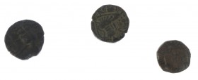 Eastern coinage - India, Hephthalites / Alchon Huns, Hephtalites in Kashmir, Toramana II, c. AD 540-570, AE Stater (2) (6.85, 6.91 g.); added: Kashmir...