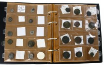 Miscellaneous - A mixed collection of ancien coins in an album: some Greek, Parthia, India, Roman and Greek roman, Celtic, etc., bronze and silver, in...