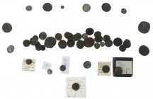 Miscellaneous - A mixed lot with ancient coins: 2 Roman Denarii (Julia Domna and C. Norbanus), some Roman and Byzantine Folles, 2 Roman Asses, an AR Q...