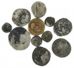 Miscellaneous - A small lot with ancient silver coins: 4 x Roman Denarius (including Faustina Mater, Hadrianus and Domitianus), 1 x Antoninianus of Go...