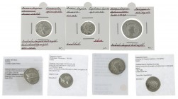 Miscellaneous - A small lot with ancient silver coins: A Republican Denarius of Aemilius Lepidus Paulus, 3 Denarii (Sept. Severus and 2 x Caracalla), ...