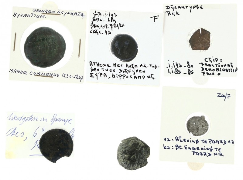 Miscellaneous - A mixed lot of several ancient coins including 2 Byzantine Aspro...