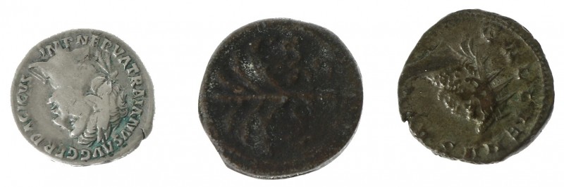 Miscellaneous - A small lot with 3 ancient coins: a middle bronze of Judaea, Bar...