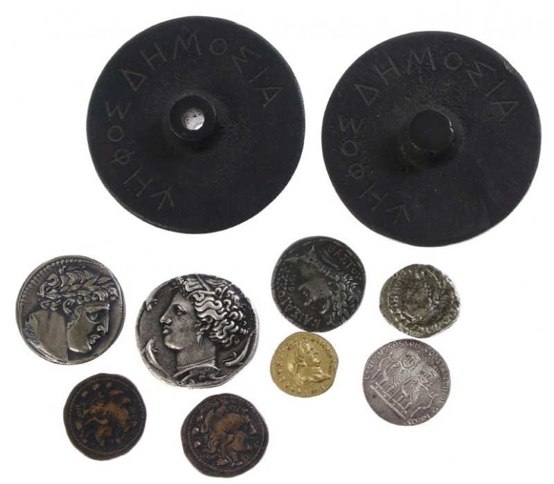 Miscellaneous - Nine fake coins including Dekadrachm Syracuse in edge C.J. BEGEE...