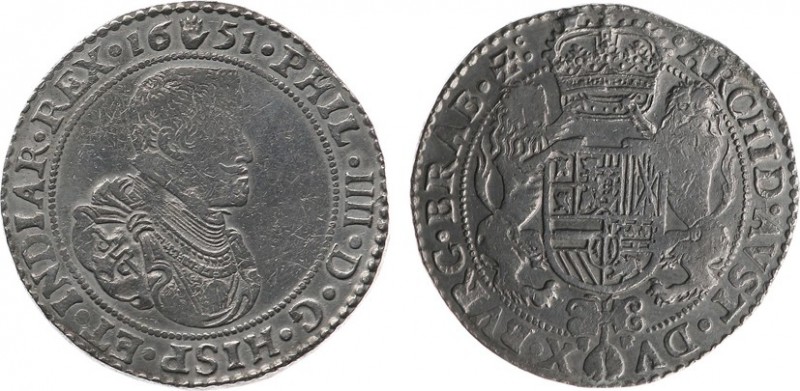 Hertogdom Brabant / Antwerpen - Philips IIII (1621-1665) - Dukaton 1651 type II ...