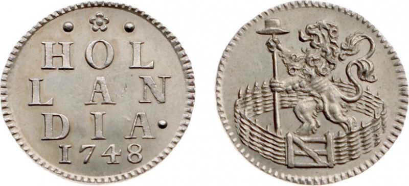 Holland Provincie (1581-1795) - Duit 1748 AFSLAG IN ZILVER (CNM 2.28.126 / PW 20...