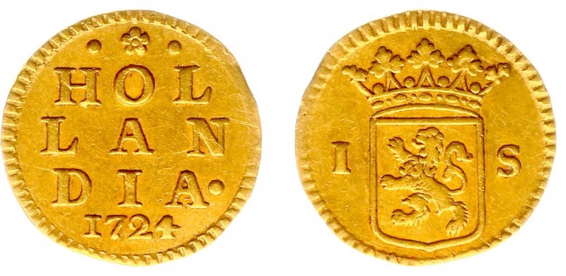 Holland Provincie (1581-1795) - Gouden afslagen - Wapenstuiver 1724 AFSLAG IN GO...