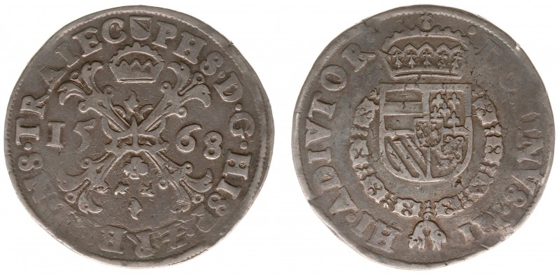 Utrecht Heerlijkheid (1528-1581) - Philips II (1555-1598) - Bourgondische Kruisr...