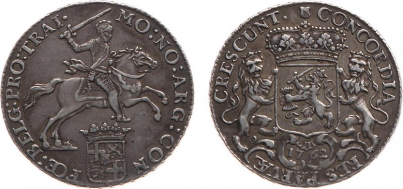 Utrecht Provincie (1581-1795) - 1/2 Zilveren Rijder 1762 met bloemrand (Delm. 10...