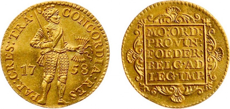 Utrecht Provincie (1581-1795) - Gouden Dukaat 1758 (Delm. 965 / CNM 2.43.46 / HP...