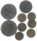 Doosje munten Provinciaal wo. Duiten, 1 Gulden, 1/2 Zilveren Rijder, etc.