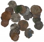 Lot van 21 stuks laatmiddeleeuws kleingeld waaronder Stad Utrecht armenpenning ca. 1420 en duitken 1506-1522, stedelijke munten Roermond en voornameli...