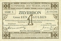 Netherlands - 1 Gulden 1916 Zilverbon (Mev. 02-1a / AV 2.1a / PL2.a1) - # S 09506 - ZF/PR, uiterst zeldzaam