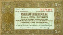 Netherlands - 1 Gulden 1920 Zilverbon met 2 serieletters (Mev. 03-1b / AV 3.1b) - PR+ / mooi exemplaar