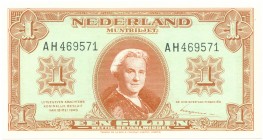Netherlands - 1 Gulden 1945 Muntbiljet (Mev. 06-1b / AV 6.1b) - serie AH - UNC/UNC- / Totaal 11 stuks met opeenvolgende serienrs.
