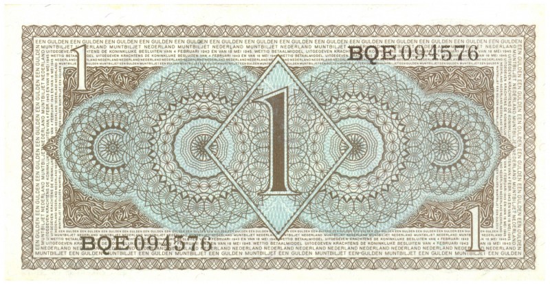 Netherlands - 1 Gulden 1949 Muntbiljet (Mev. 07-1b / AV 7.1b) 3 letters 6 cijfer...