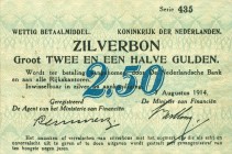 Netherlands - 2½ Gulden 1914 Zilverbon (Mev. 10-1c / AV 8.1c) - serie 435 - ZF
