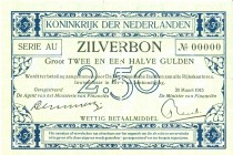 Netherlands - 2½ Gulden 1915 Zilverbon 30 maart (Mev. 10-1 (voorheen Mev. 11-1) / AV 9.1) - serie AU - serie van 7 proefdrukken in opvolgende drukstad...