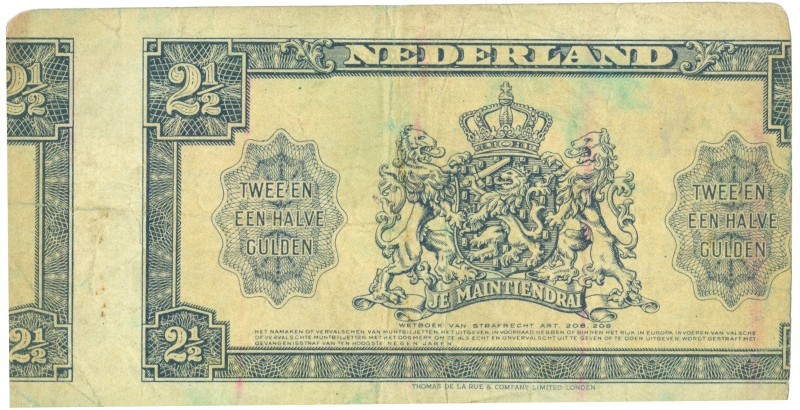 Netherlands - 2½ Gulden 1945 Muntbiljet MISDRUK (Mev. 15-1f / AV 13.1c.1) - met ...