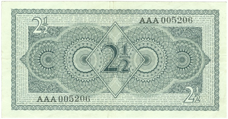 Netherlands - 2½ Gulden 1949 Muntbiljet - 3 letters 6 cijfers - (Mev. 16-1a / AV...