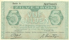 Netherlands - 5 Gulden 1944 Zilverbon (Mev. 22-1a / AV 17.1a) - serie A (1e serie) - ZF+